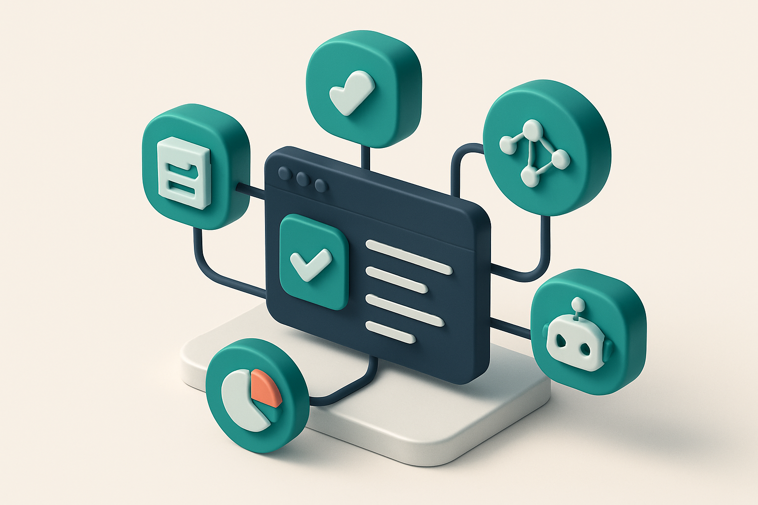 In-body 1: an isometric features page display with icons representing bulk verification, real-time API, accuracy stats, and AI assistant features, connected in