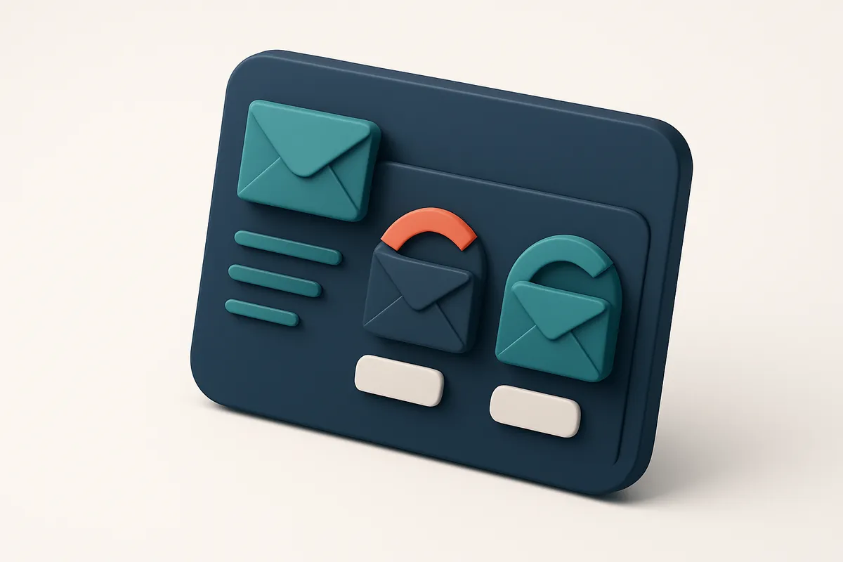 Hero: an isometric dashboard illustrating email list health metrics, envelop-shaped gauges monitoring bounce and deliver