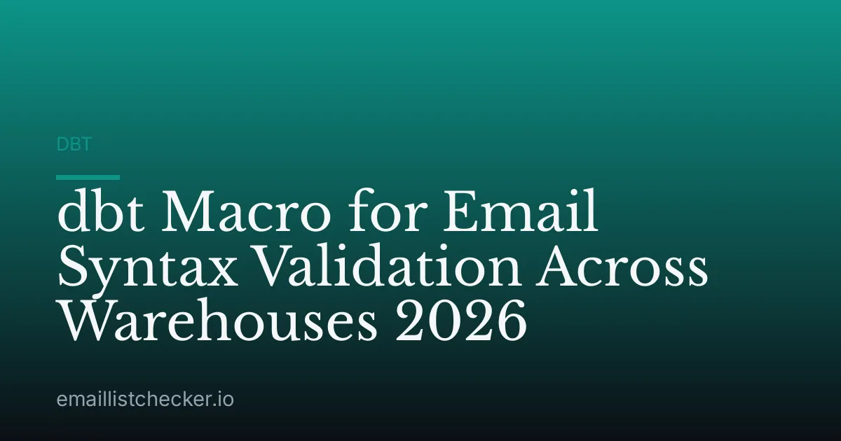 dbt Macro for Email Syntax Validation Across Warehouses 2026
