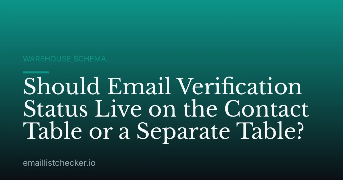 Should Email Verification Status Live on the Contact Table or a Separate Table?
