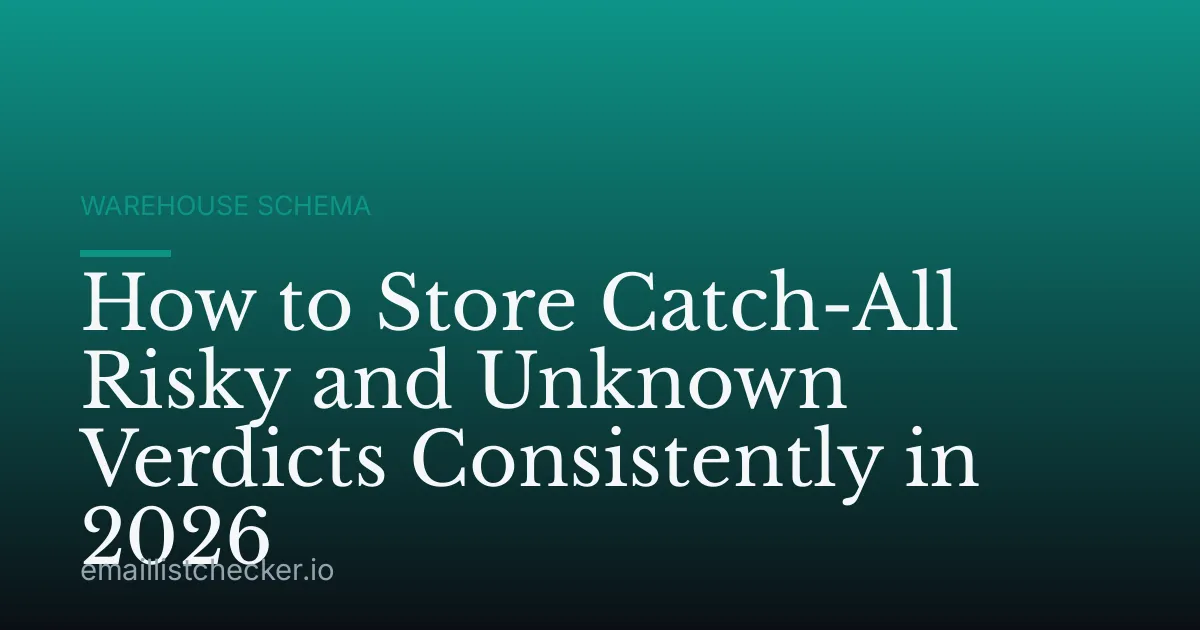 How to Store Catch-All Risky and Unknown Verdicts Consistently in 2026