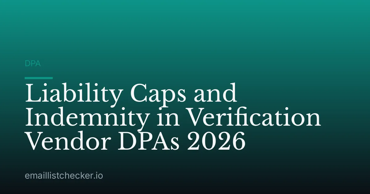 Liability Caps and Indemnity in Verification Vendor DPAs 2026