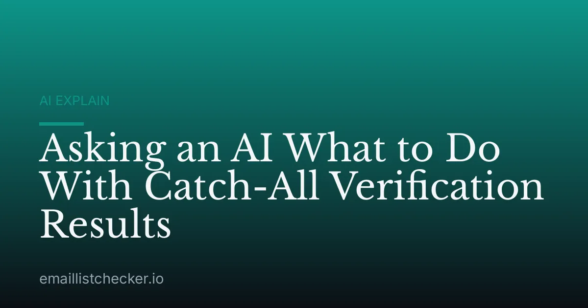 Asking an AI What to Do With Catch-All Verification Results