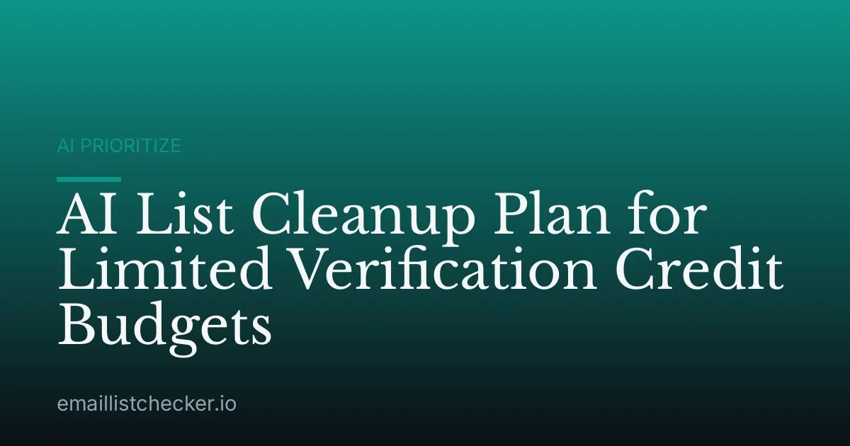 AI List Cleanup Plan for Limited Verification Credit Budgets