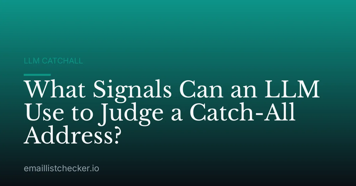 What Signals Can an LLM Use to Judge a Catch-All Address?