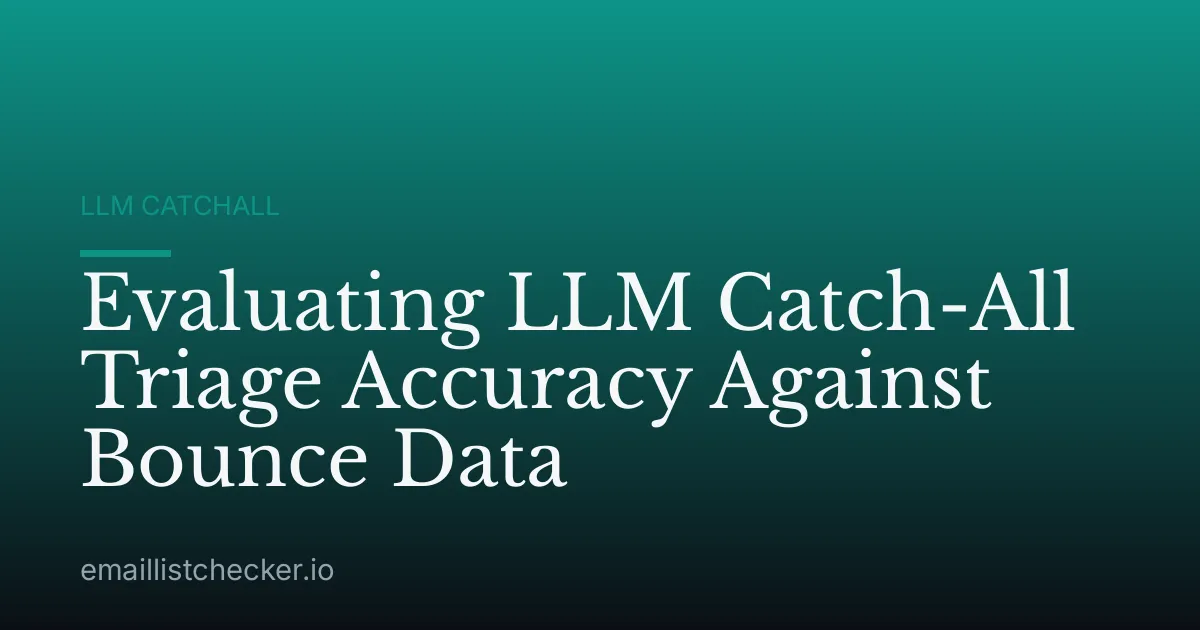 Evaluating LLM Catch-All Triage Accuracy Against Bounce Data