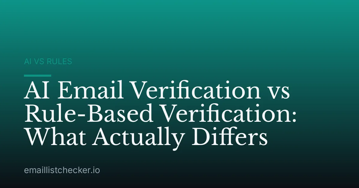 AI Email Verification vs Rule-Based Verification: What Actually Differs