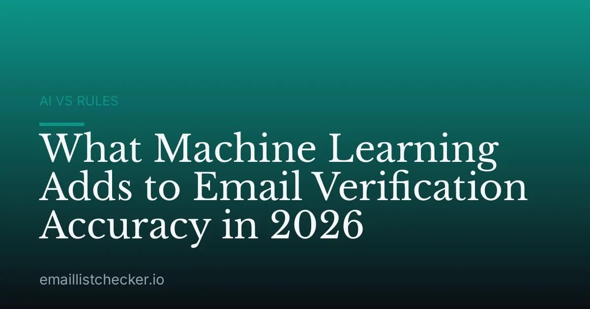 What Machine Learning Adds to Email Verification Accuracy in 2026