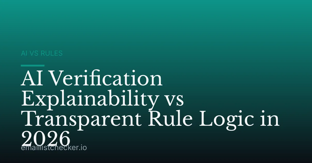 AI Verification Explainability vs Transparent Rule Logic in 2026