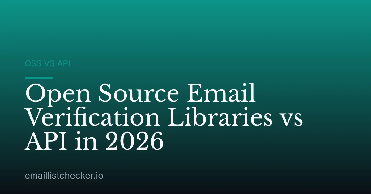 Open Source Email Verification Libraries vs API in 2026