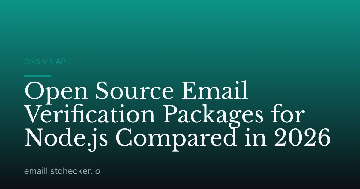 Open Source Email Verification Packages for Node.js Compared in 2026