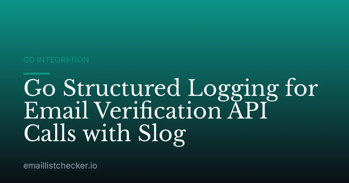 Go Structured Logging for Email Verification API Calls with Slog