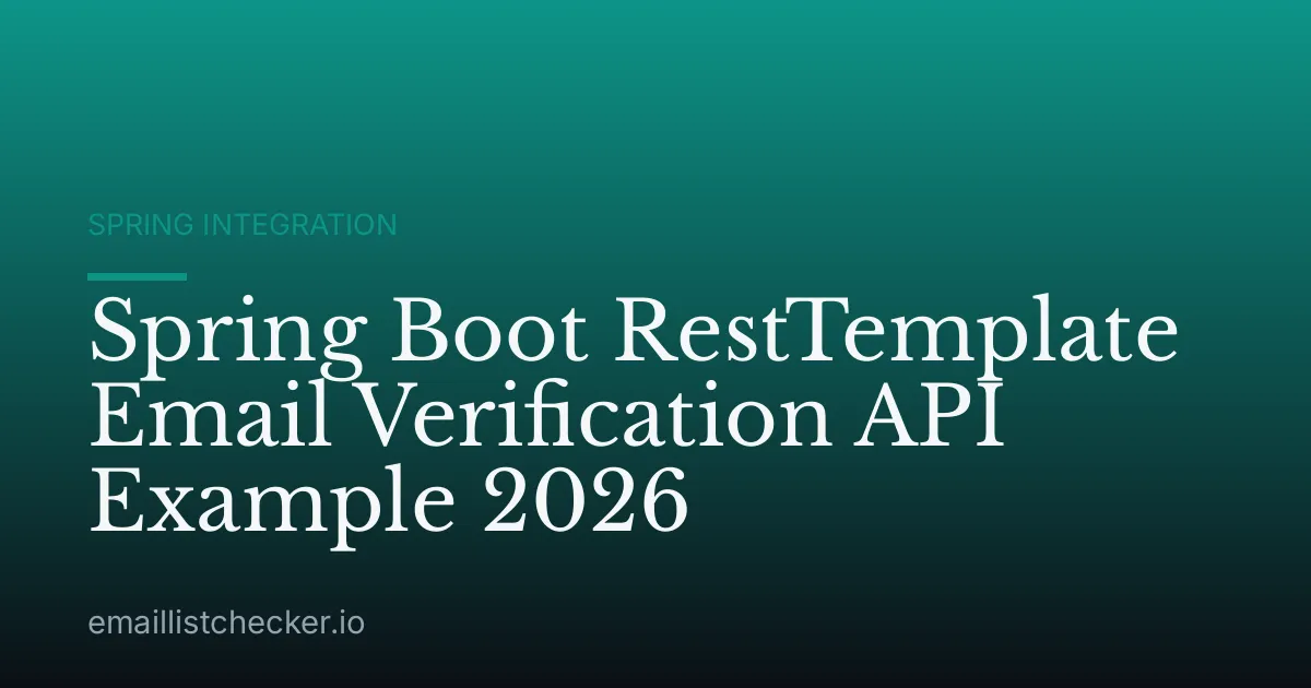 Spring Boot RestTemplate Email Verification API Example 2026