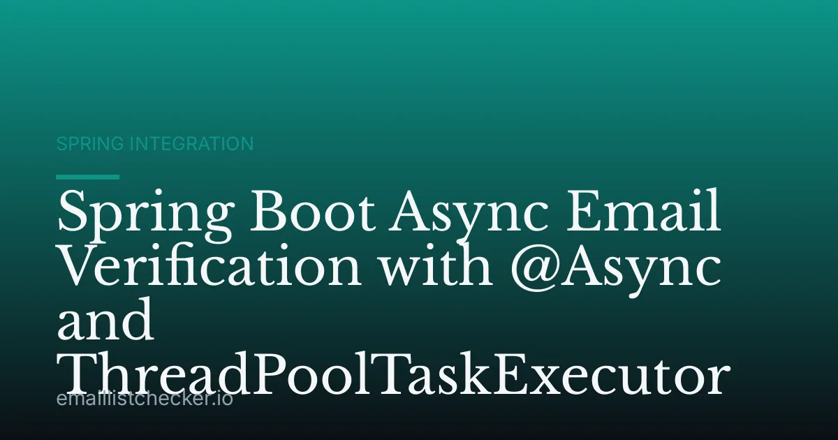 Spring Boot Async Email Verification with @Async and ThreadPoolTaskExecutor