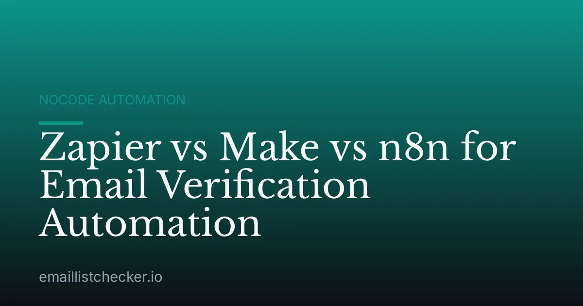 Zapier vs Make vs n8n for Email Verification Automation