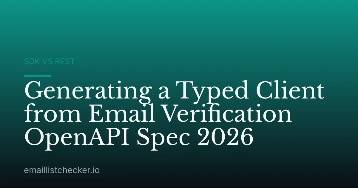 Generating a Typed Client from Email Verification OpenAPI Spec 2026