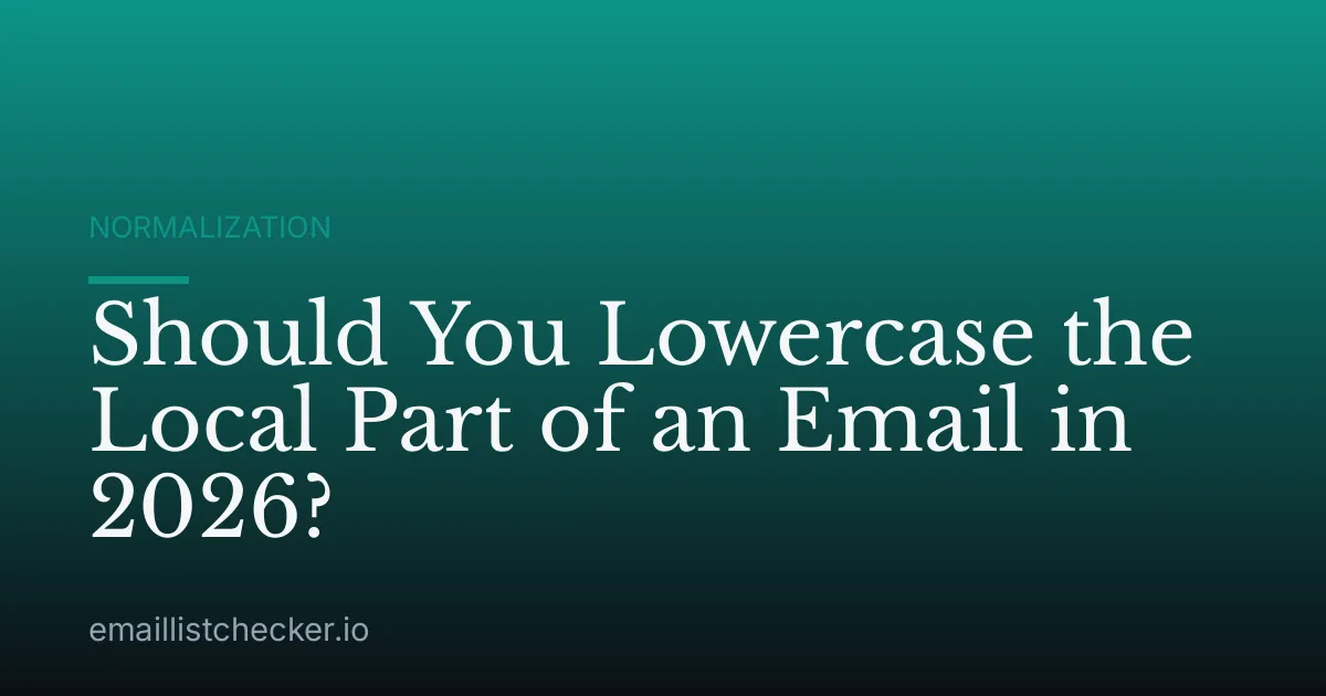 Should You Lowercase the Local Part of an Email in 2026?