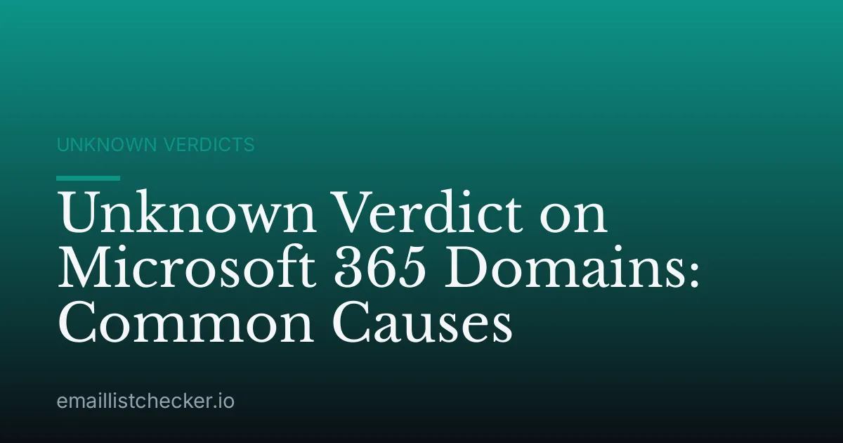 Unknown Verdict on Microsoft 365 Domains: Common Causes
