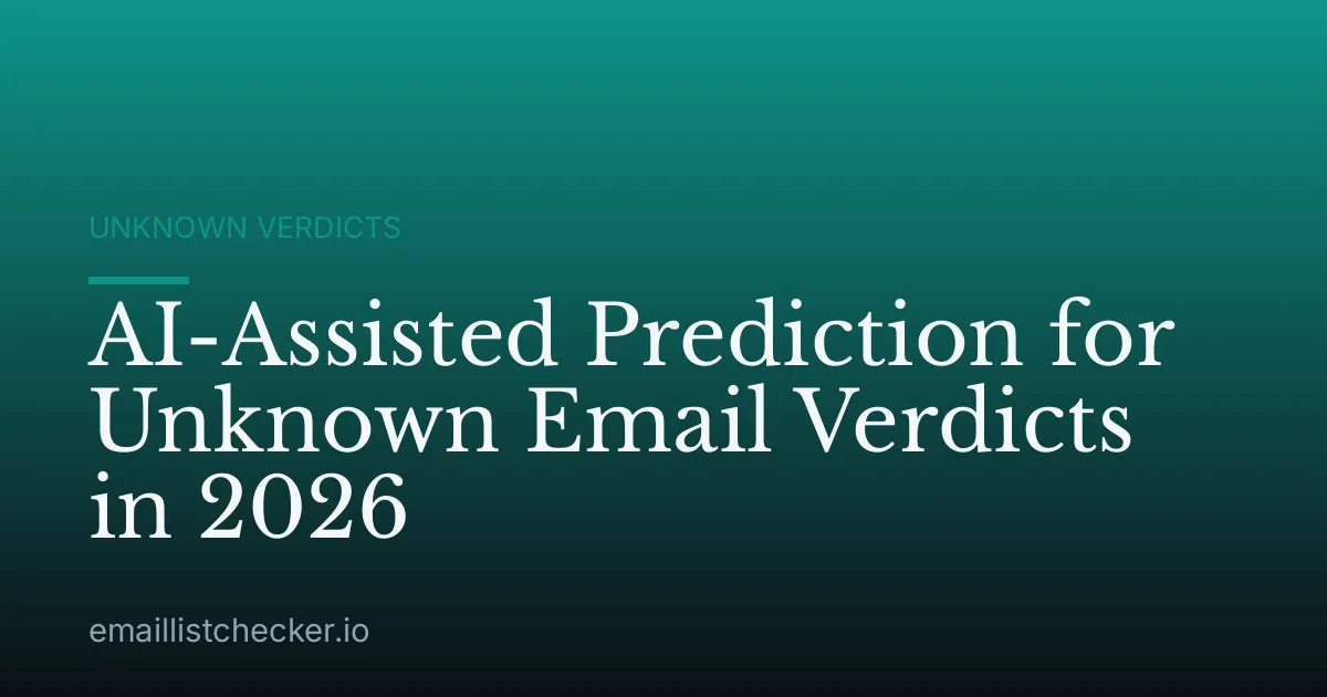 AI-Assisted Prediction for Unknown Email Verdicts in 2026