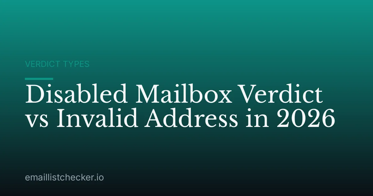 Disabled Mailbox Verdict vs Invalid Address in 2026
