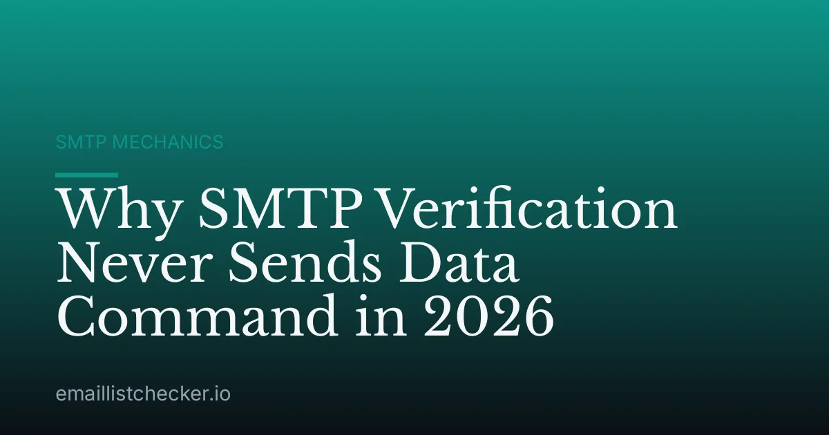 Why SMTP Verification Never Sends Data Command in 2026