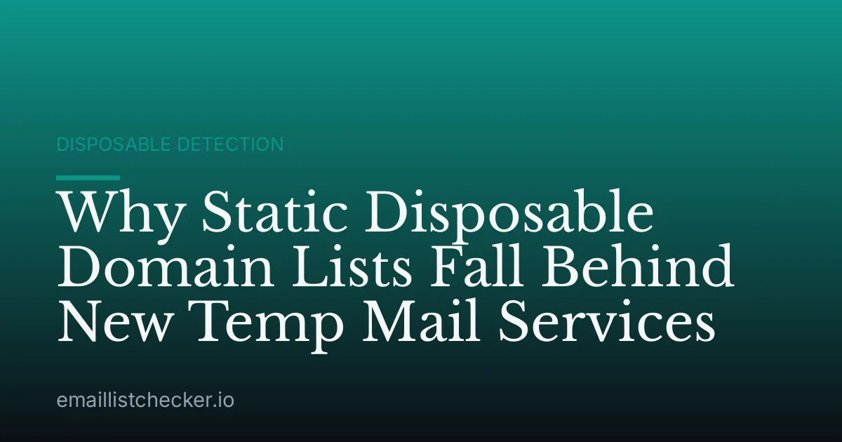 Why Static Disposable Domain Lists Fall Behind New Temp Mail Services