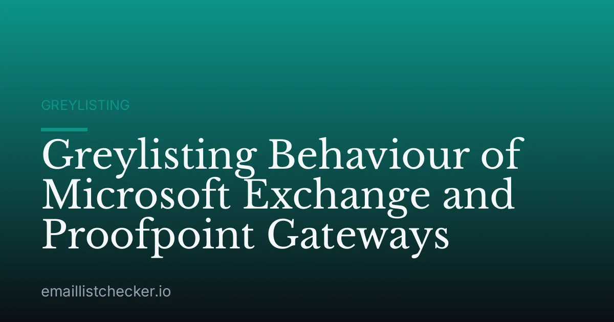 Greylisting Behaviour of Microsoft Exchange and Proofpoint Gateways