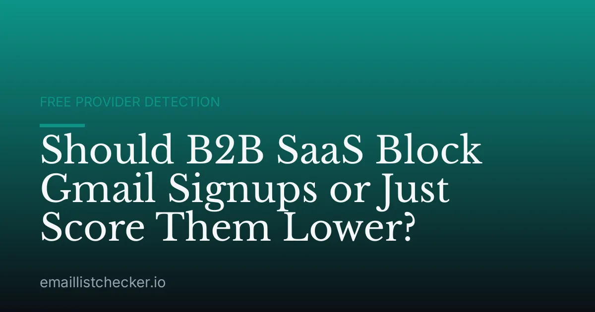 Should B2B SaaS Block Gmail Signups or Just Score Them Lower?