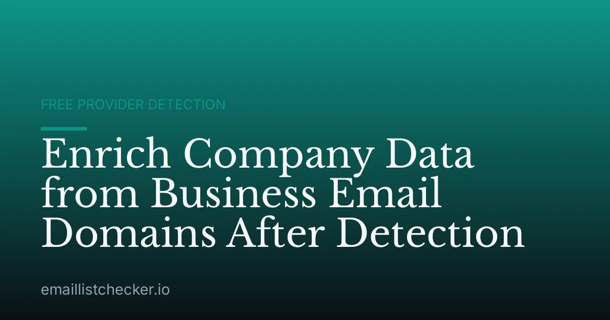 Enrich Company Data from Business Email Domains After Detection