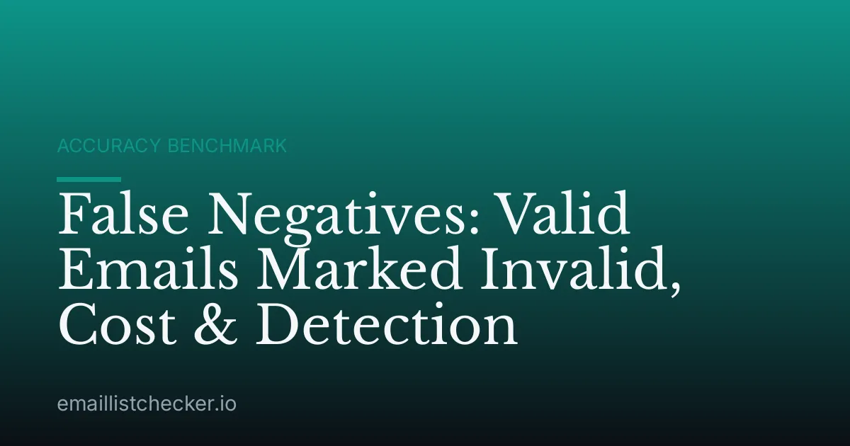 False Negatives: Valid Emails Marked Invalid, Cost & Detection