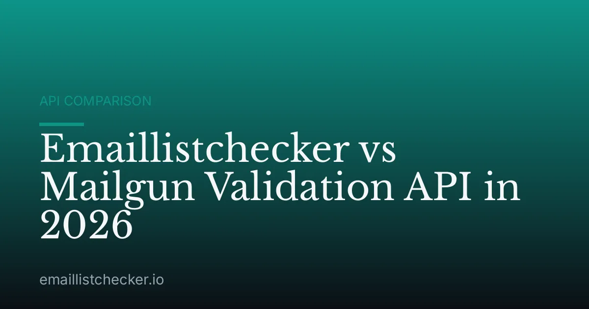 Emaillistchecker vs Mailgun Validation API in 2026