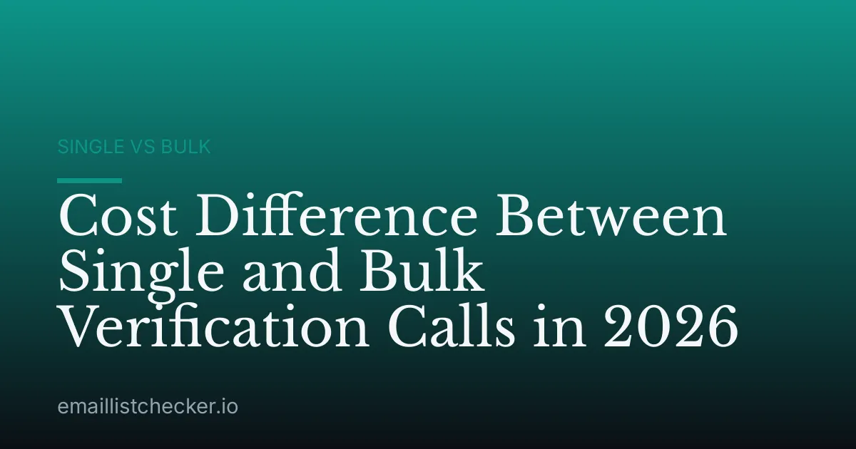 Cost Difference Between Single and Bulk Verification Calls in 2026