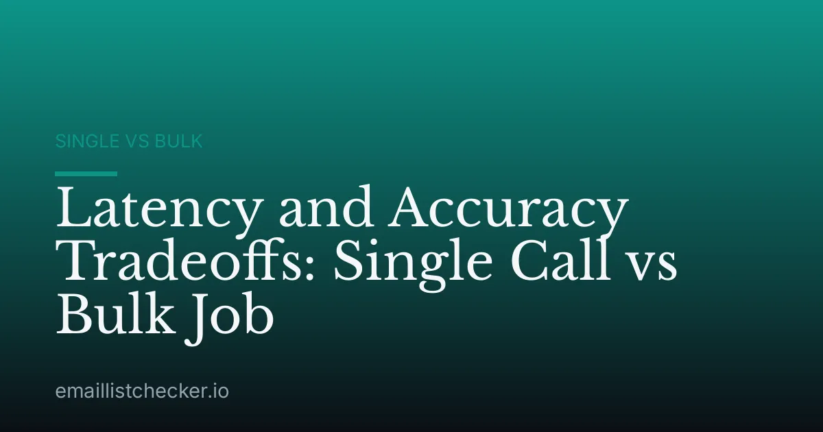 Latency and Accuracy Tradeoffs: Single Call vs Bulk Job