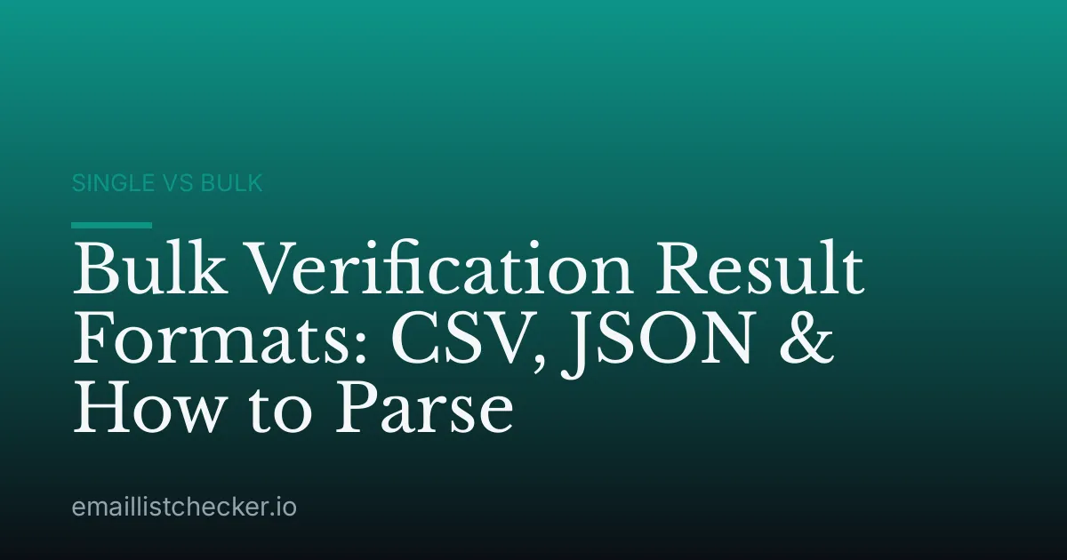Bulk Verification Result Formats: CSV, JSON & How to Parse