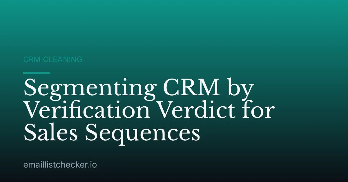 Segmenting CRM by Verification Verdict for Sales Sequences