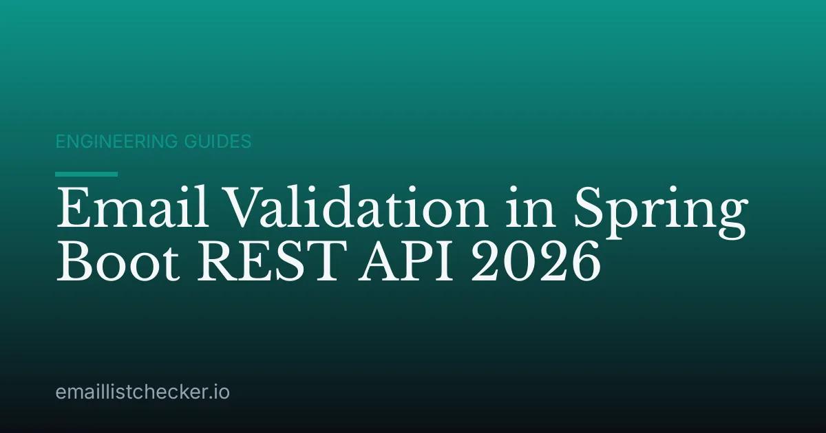 Email Validation in Spring Boot REST API 2026