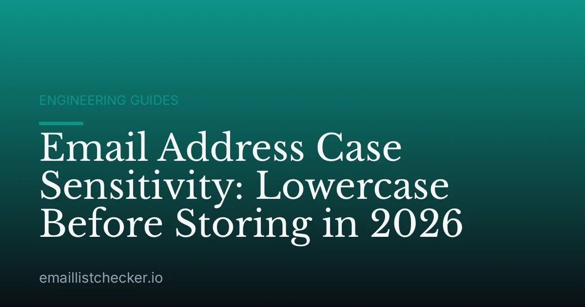 Email Address Case Sensitivity: Lowercase Before Storing in 2026