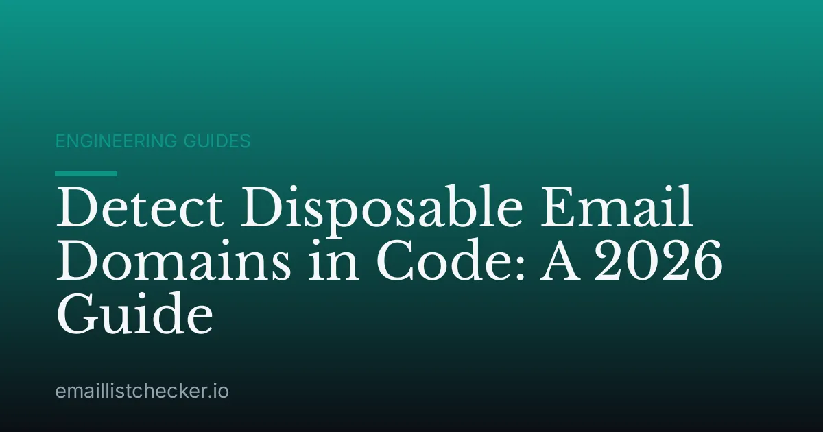 Detect Disposable Email Domains in Code: A 2026 Guide