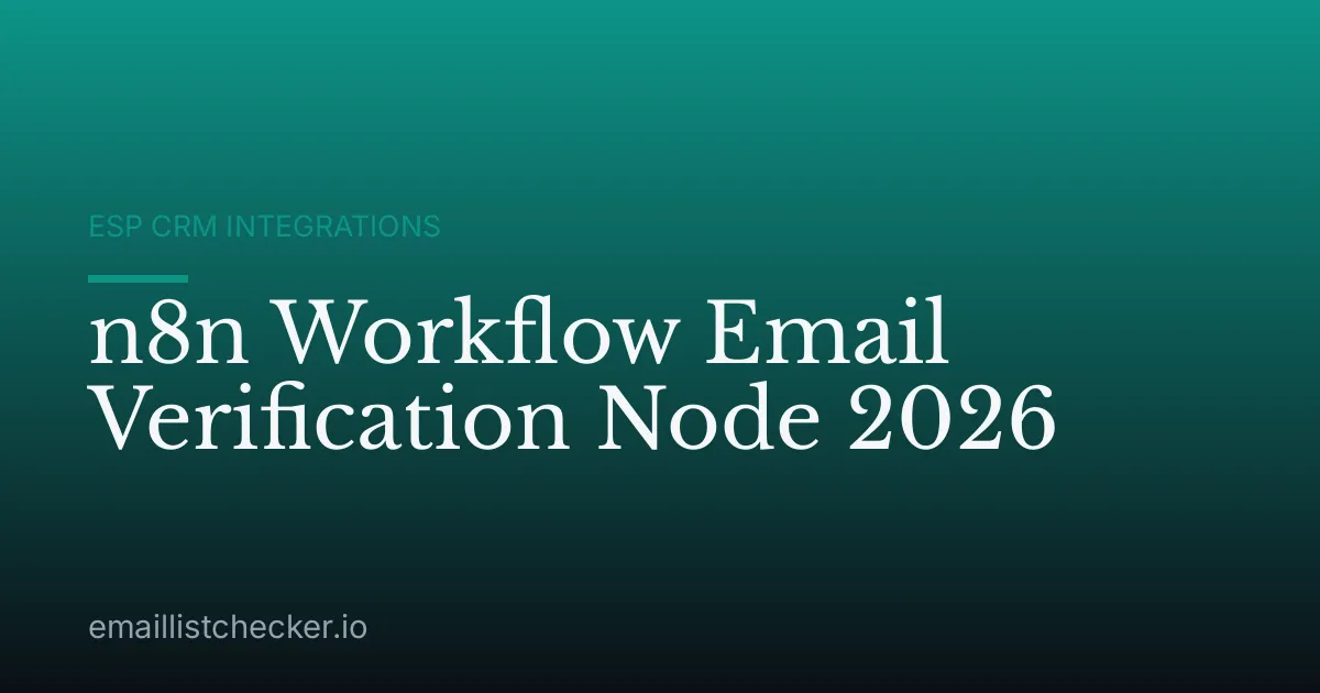 n8n Workflow Email Verification Node 2026