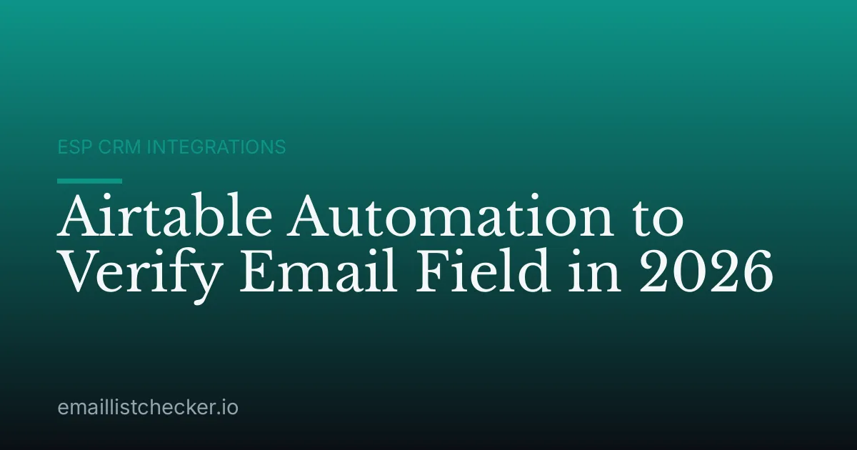 Airtable Automation to Verify Email Field in 2026
