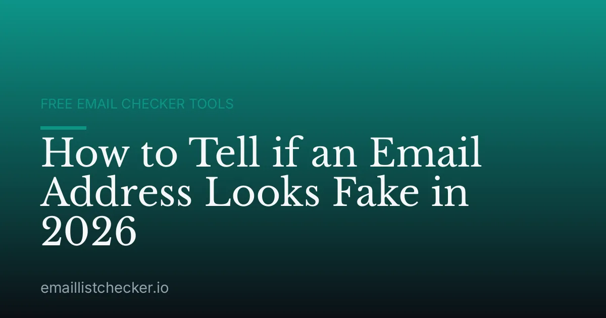 How to Tell if an Email Address Looks Fake in 2026