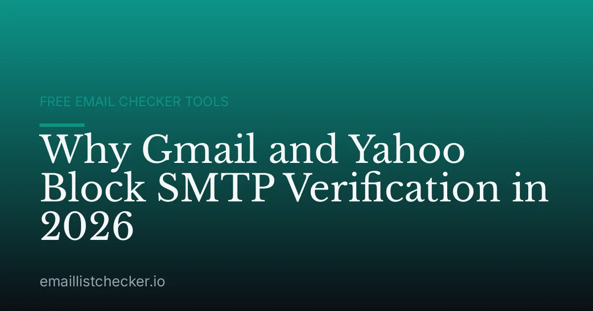 Why Gmail and Yahoo Block SMTP Verification in 2026