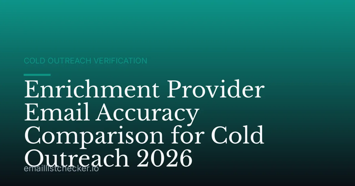 Enrichment Provider Email Accuracy Comparison for Cold Outreach 2026