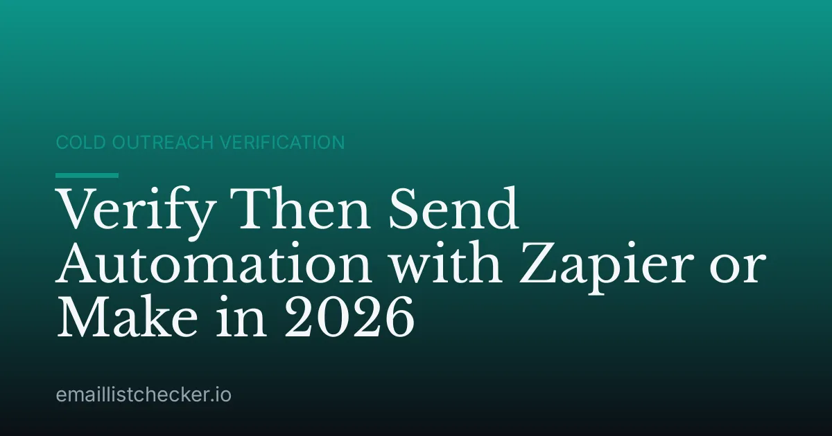 Verify Then Send Automation with Zapier or Make in 2026