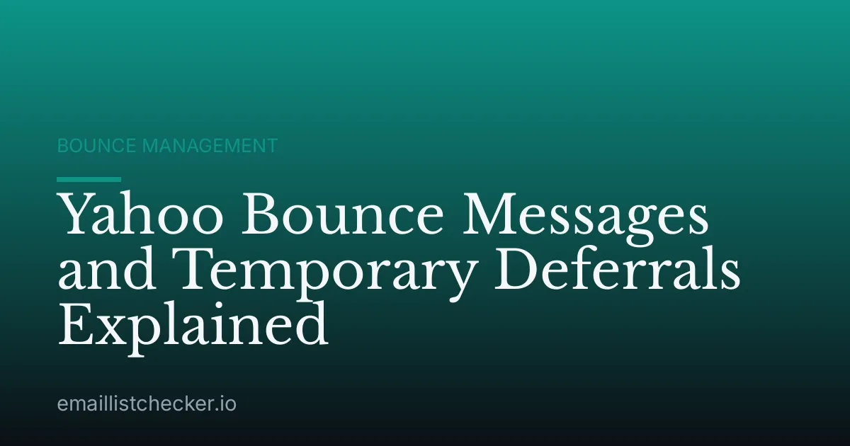 Yahoo Bounce Messages and Temporary Deferrals Explained