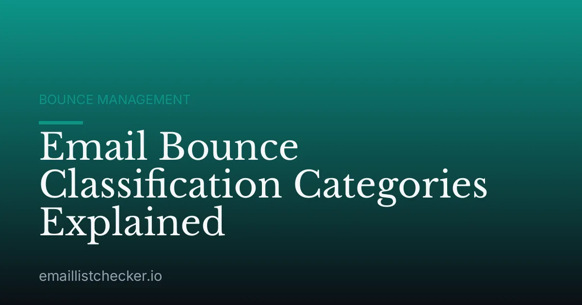 Email Bounce Classification Categories Explained