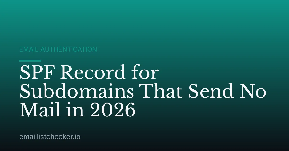 SPF Record for Subdomains That Send No Mail in 2026