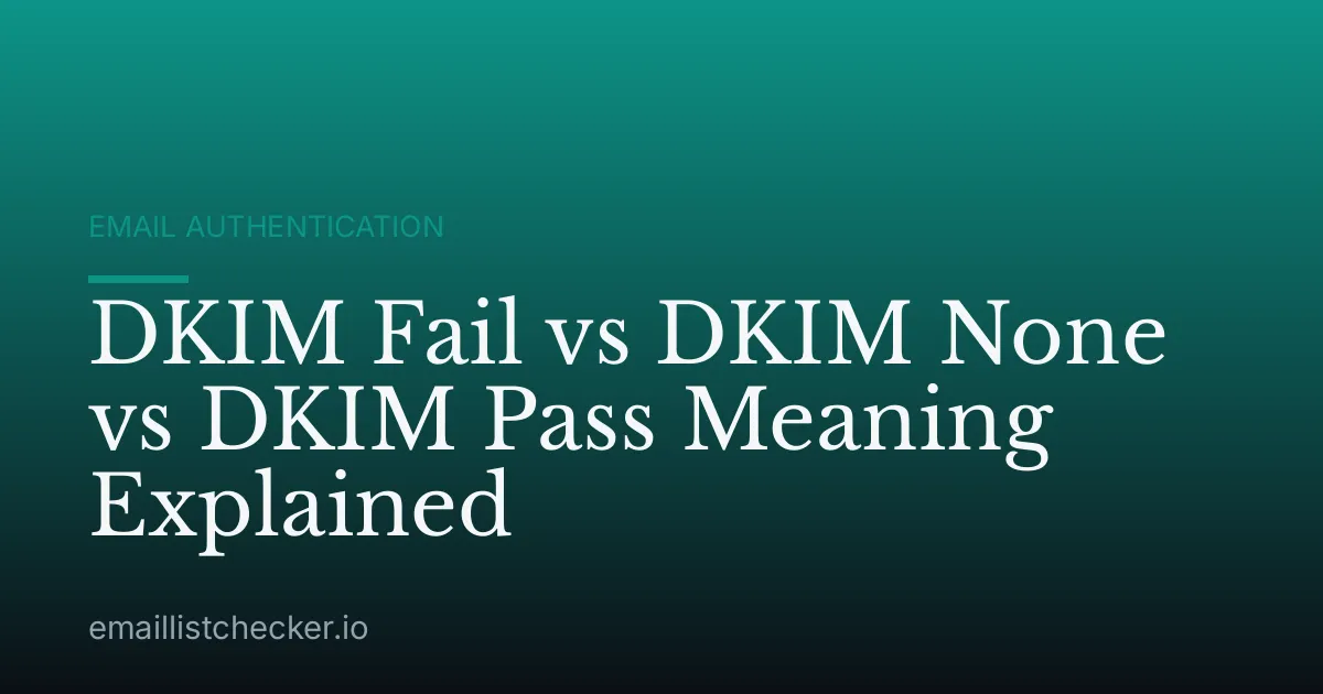 DKIM Fail vs DKIM None vs DKIM Pass Meaning Explained