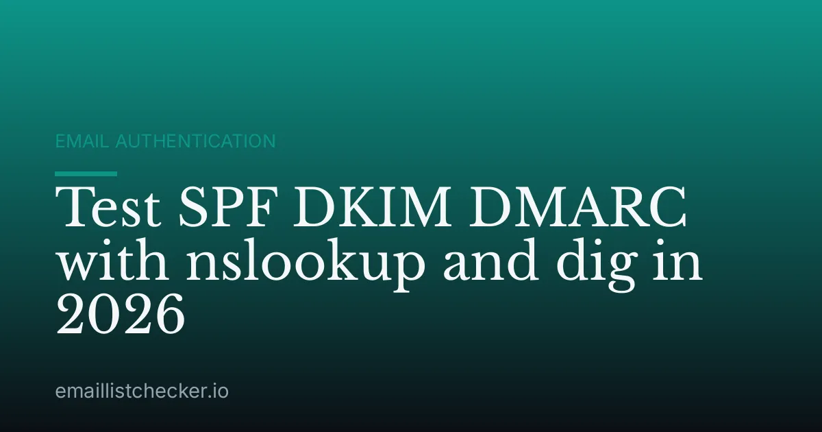 Test SPF DKIM DMARC with nslookup and dig in 2026