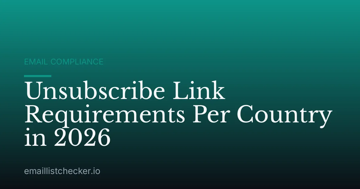 Unsubscribe Link Requirements Per Country in 2026